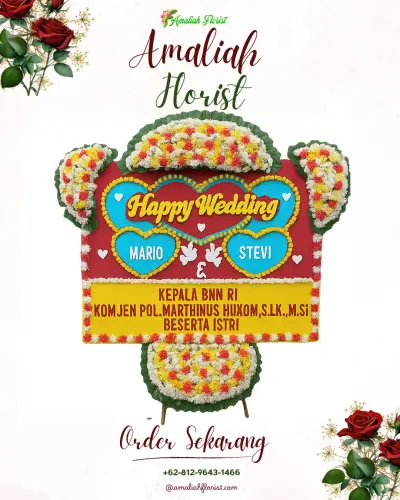 Karangan Papan Bunga Pernikahan di Kertawangi